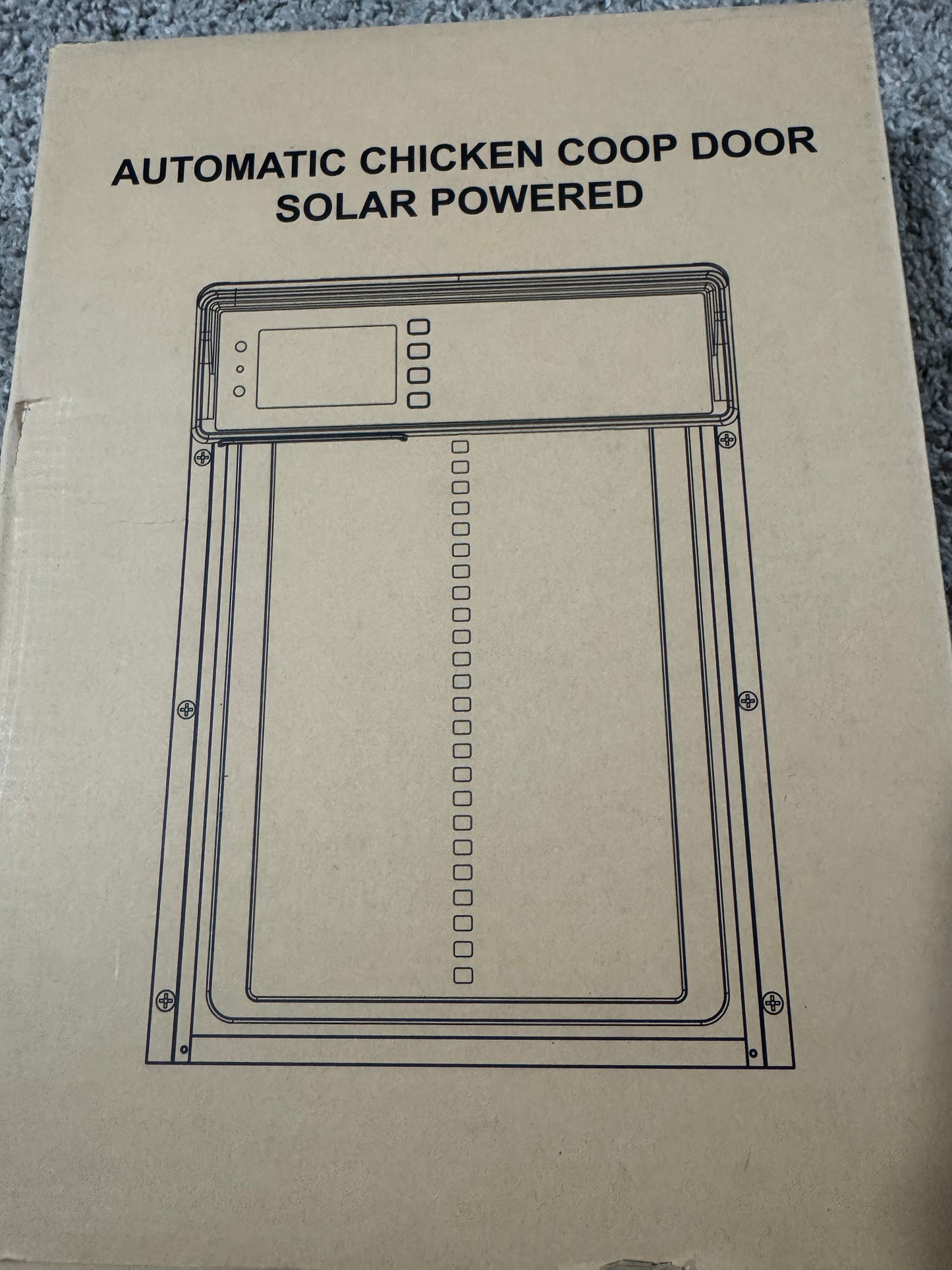 Asfrost Automatic Chicken Coop Door Solar Powered Automatic Chicken Door with Timer & Light Sensor, Anti-Pinch, Durable Aluminum Auto Chicken Door, Charge with 7W Solar Panel & USB - Brown