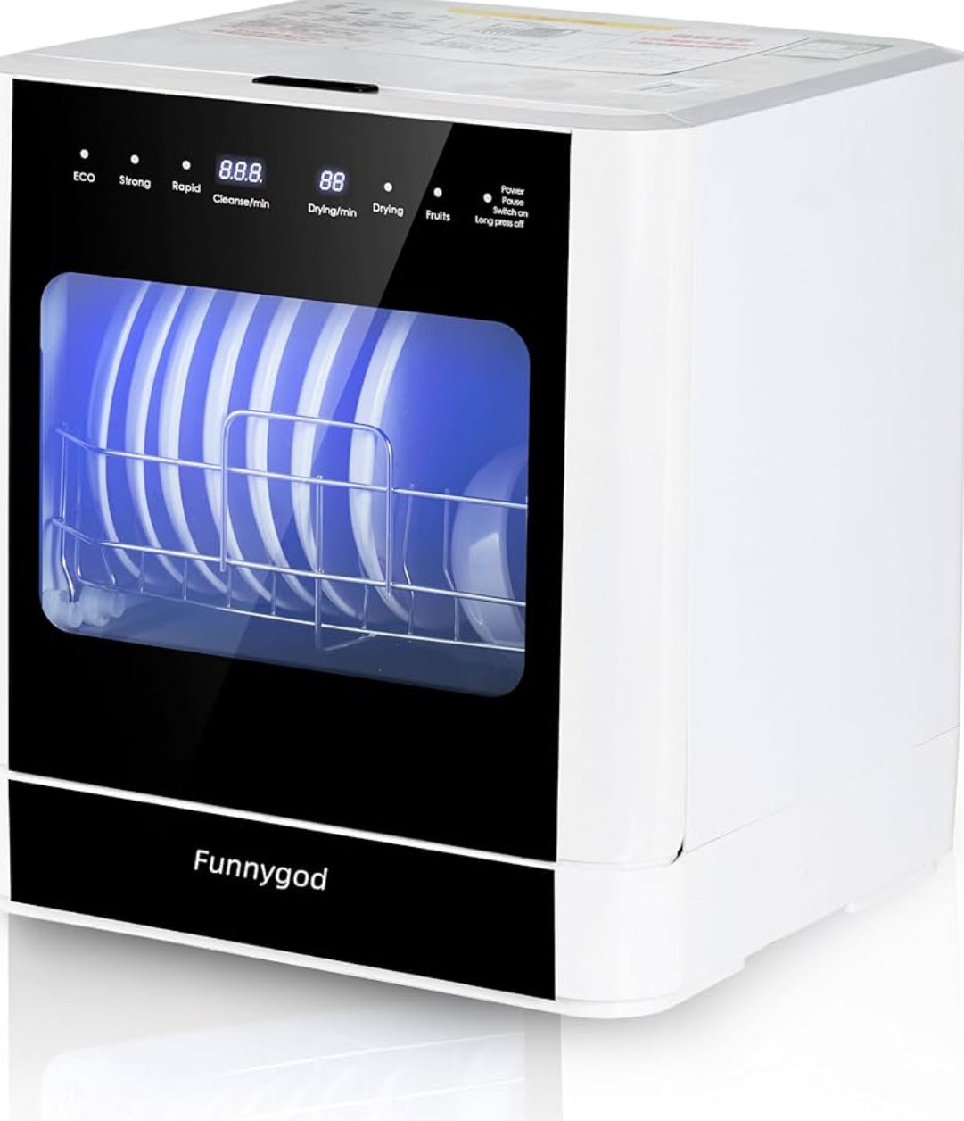 Dishwasher Countertop dishwasher Portable automatic cleaning 4cleaning modes and drying and disinfection mode Just connect a bucket to automatically Absorb water or connect to a faucet to Absorb water