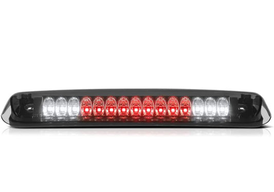 Full LED Smoked Third Brake Tail Cargo CHMSL Light Compatible With 2004-2008 Ford F150 Pickup Chrome Housing Smoked Tinted Lens Pair Set