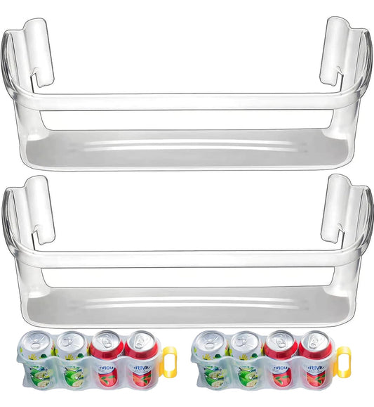 UPGRADE 240323002 Refrigerator Door Shelf Bin Replacement Part, Compatible with Frigidaire FGHS2631PF4A, FGHS2655PF5A, FGHS2655PF4, DGUS2645LF6A,FGUS2642LF2 Bottom Shelf with 2 Soda Can Organizer