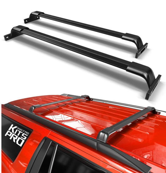 KitsPro 260lb Roof Rack Cross Bars for 2015-2020 Chevy Chevrolet Tahoe & Suburban, GMC Yukon, Cadillac Escalade, Matte Black Heavy Duty Aluminum Cargo Crossbar (ONLY FIT Factory Flushed Side Rails)