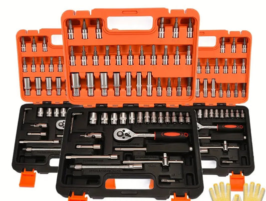 53 pcs- Professional Wrenches for Hand Tools and Ratchet Wrenches with Hexagonal Head-durable and Easy To Use-very Suitable for Automobile, Ship and Motorcycle Maintenance-including Carrying Cases.