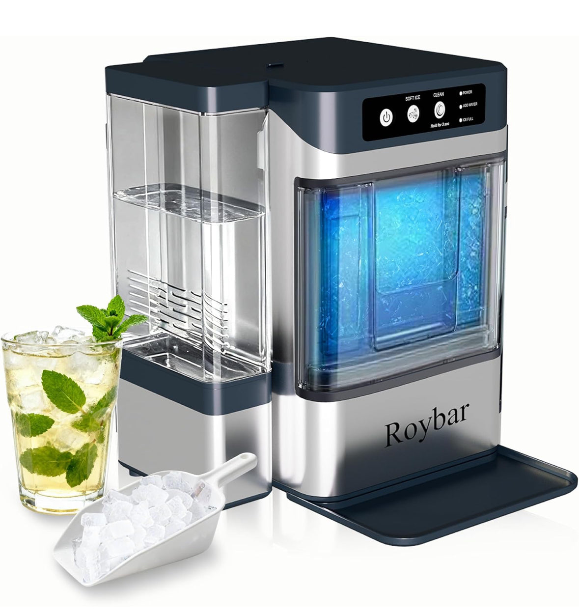 Large Capacity Ice Makers Countertop One-Click Operation Self-Cleaning Portable Ice Maker 41lbs/24H with There is A Detachable 3L Water Tank Ice Machine for Home,Bar,Office