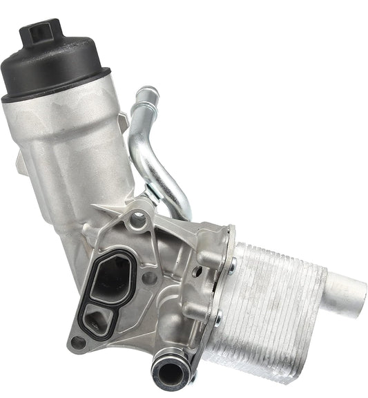 X AUTOHAUX Aluminum Engine Oil Cooler Filter Housing Assembly Adapter for Chevrolet Cruze Sonic Trax 1.4L 2011-2020 for Buick Encore 1.4L 2013-2020 88179-91400 55566784 650039