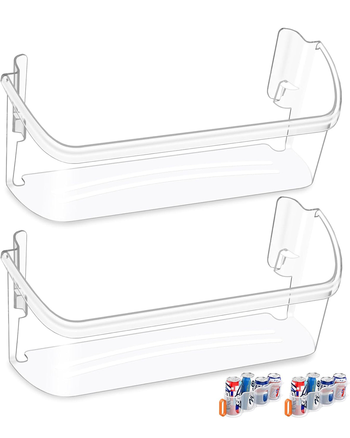 2 PACK] UPGRADED 242126602 Refrigerator Door Bin Shelf Replacement For Frigidaire Door Shelf Replacement -LFSS2612TF0 LFSS2612TF4 Frigidaire Door Bin Bottom Shelf Parts 2421266 PS12364199 Shelves