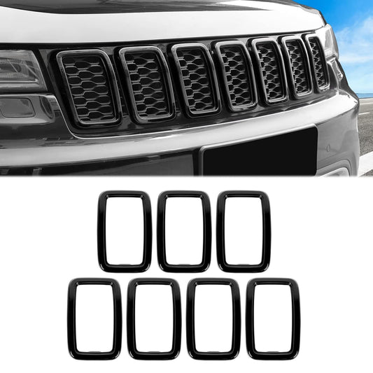 JeCar Grille Inserts ABS Grill Cover Trim Kit for 2017-2021Jeep Grand Cherokee WK2, Black