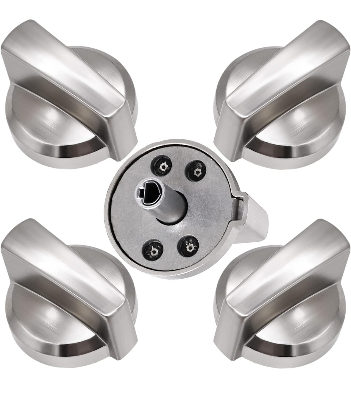 Funmit 5 Pack WB03X25796 Heavy Duty Burner Knob Exact Compatible with General Electric(GE) Stove Range Replaces AP5986232 WB03T10326 PS11721433 B071RXPPGF 4362262 Cooktop, Silver
