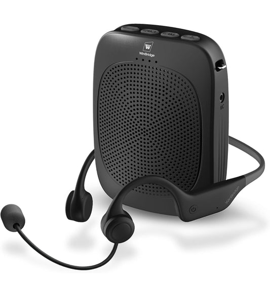 Bluetooth Voice Amplifier with Wireless Earhook Microphone,Wireless Microphone with Speaker Combo,Mini Megaphone with Wireless Amplifier Headset,Portable PA System,Classroom Microphone for Teachers