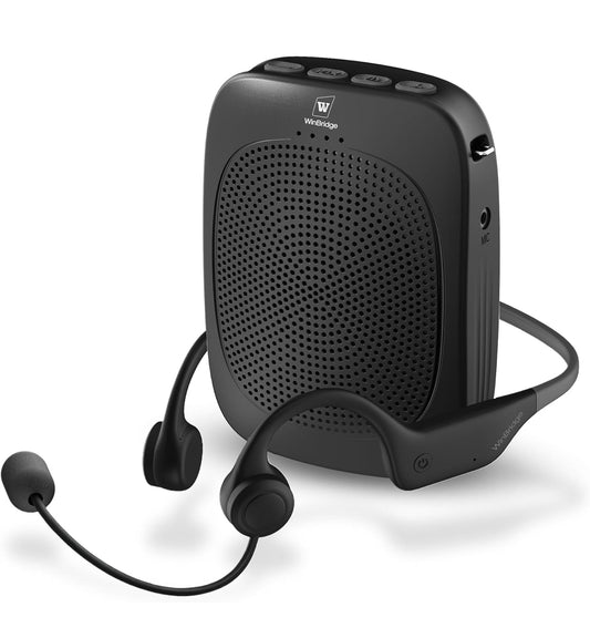 Bluetooth Voice Amplifier with Wireless Earhook Microphone,Wireless Microphone with Speaker Combo,Mini Megaphone with Wireless Amplifier Headset