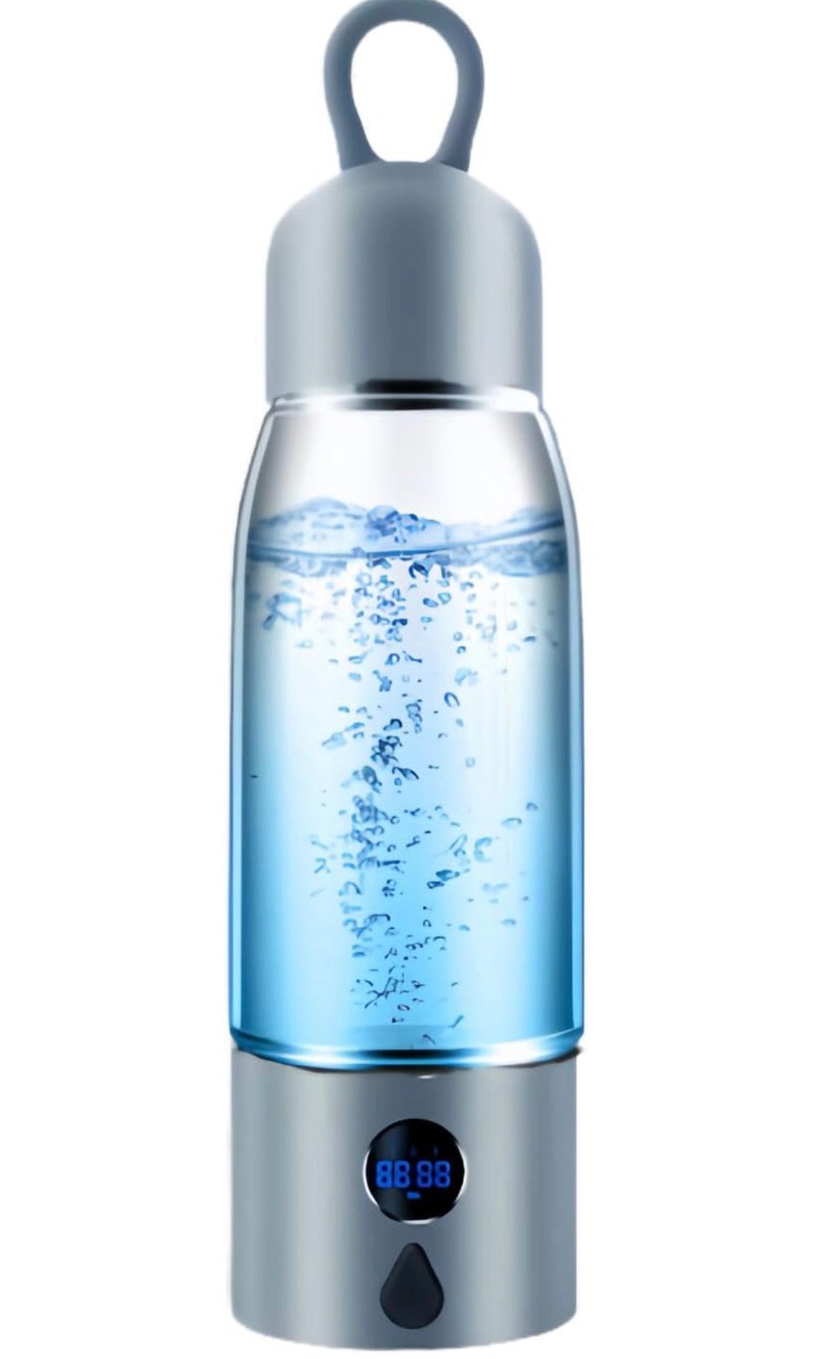 Hydrogen Water Bottle,Portable Hydrogen Water Bottle Generator with Three Modes Produces 5000 PPB of Hydrogen Water in 8 Minutes,Aluminium and Glass,with Light,Rechargeable for Travelling,Office