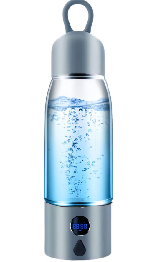 Hydrogen Water Bottle,Portable Hydrogen Water Bottle Generator with Three Modes Produces 5000 PPB of Hydrogen Water in 8 Minutes,Aluminium and Glass,with Light,Rechargeable for Travelling,Office