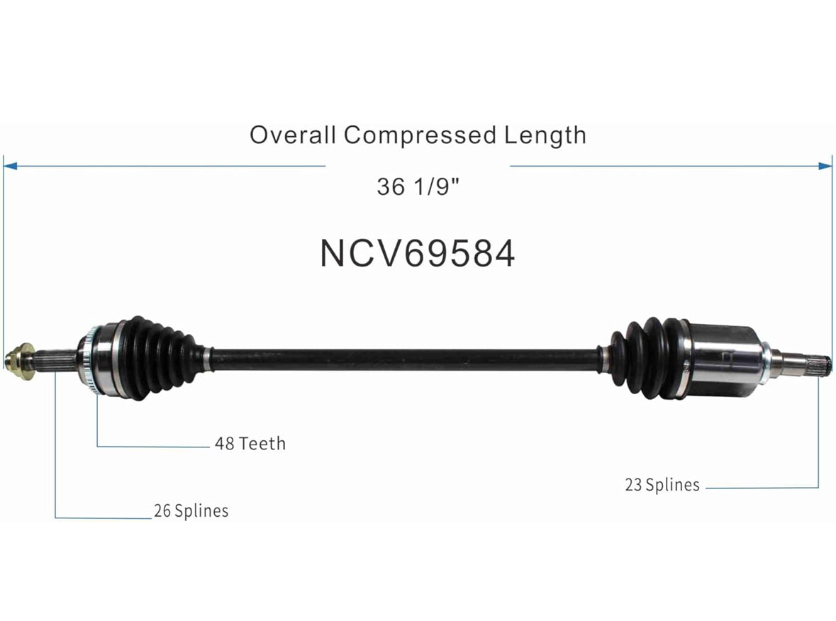 GSP NCV69584 CV Axle Shaft Assembly - Right Front (Passenger Side), black, 39.4 inch