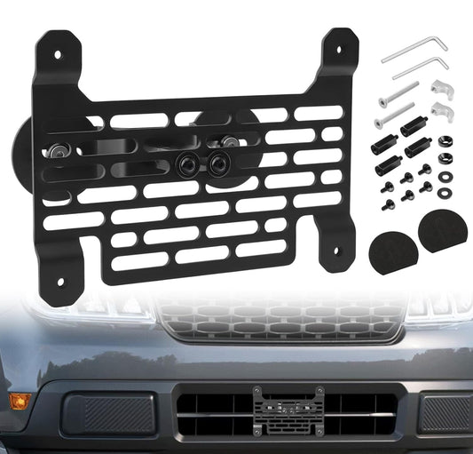 License Plate Frames for Maverick 2022-2025, No Drill Front License Plate Bracket Holder Compatible with Ford Maverick 2022-2025 (Black) | Fits Most of Vehicle Front Grille