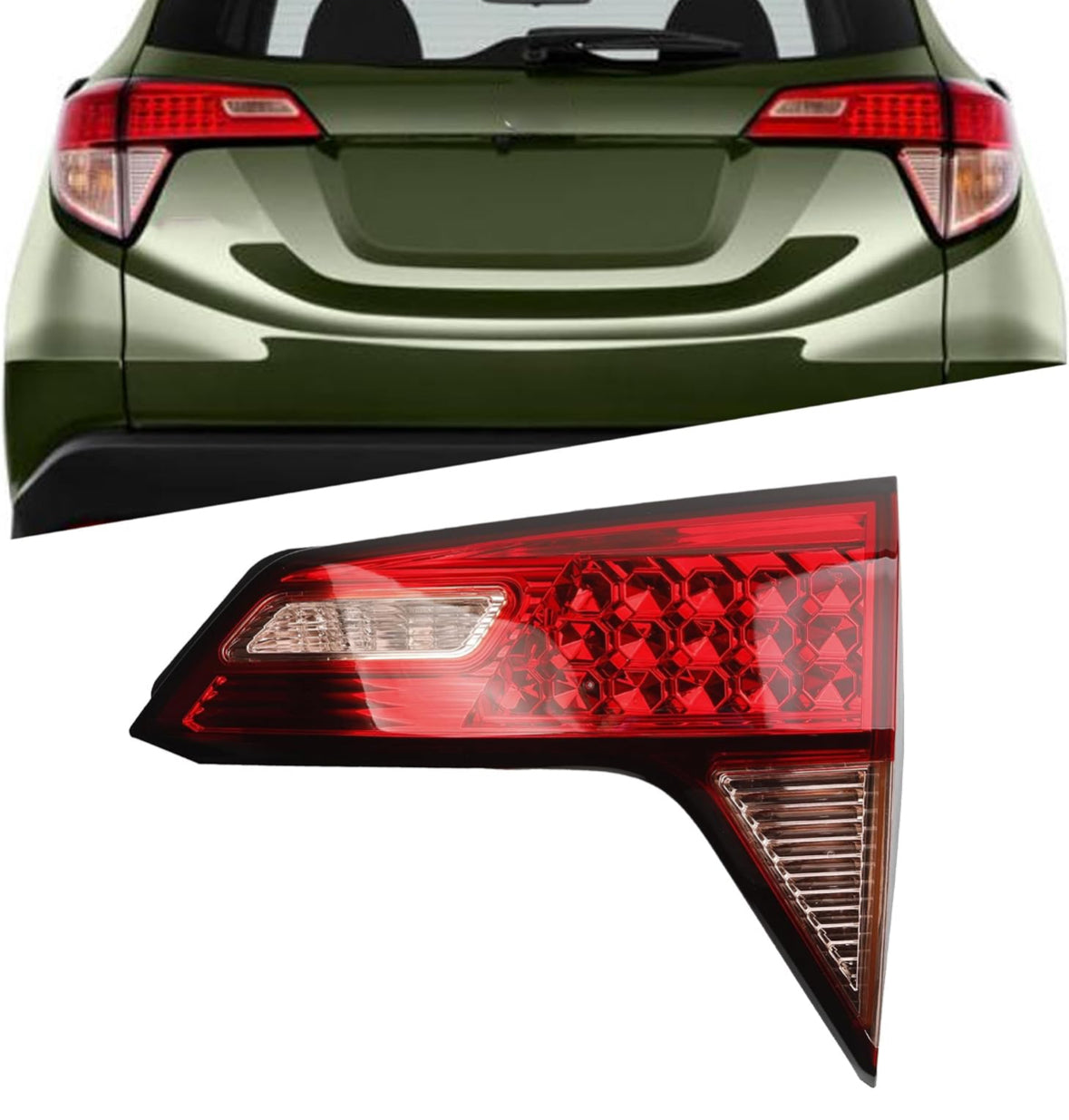 Passenger Right Side Inner Tail Light Assembly Compatible With 2016-2018 Honda HR-V 34150-T7S-A01 34150T7SA01 Rear Brake Lamp