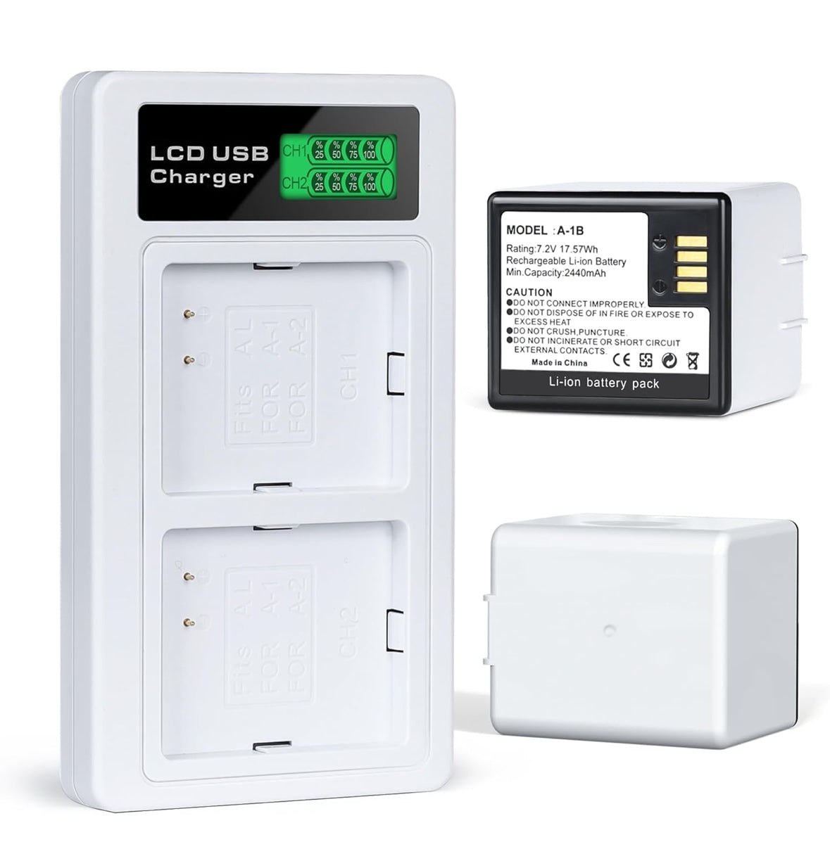E EGOWAY 2-Pack Arlo Pro & Pro 2 Battery Replacement Kit with LCD Charger Indoor Outdoor Use (VMA4400, 7.2V 2440mAh