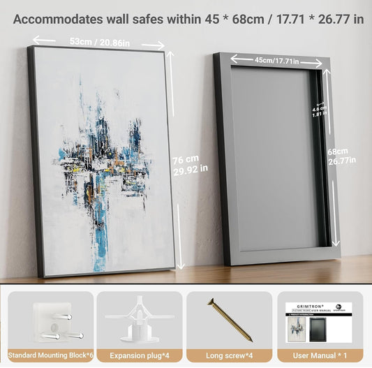 21x30 Wall Safe Cover, Left Or Right Slide Design Pull And Push Picture Frame For Hidden Wall Safes