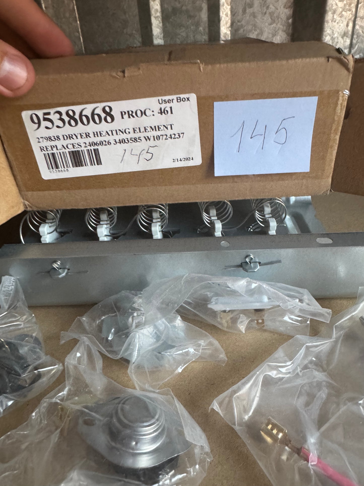 279838 Dryer Heating Element for Whirlpool Kenmore Maytag Amana Roper, Dryer Heating Element Parts Include Dryer Thermostat Thermal Fuse, Replaces 2406026 3403585 w10724237
