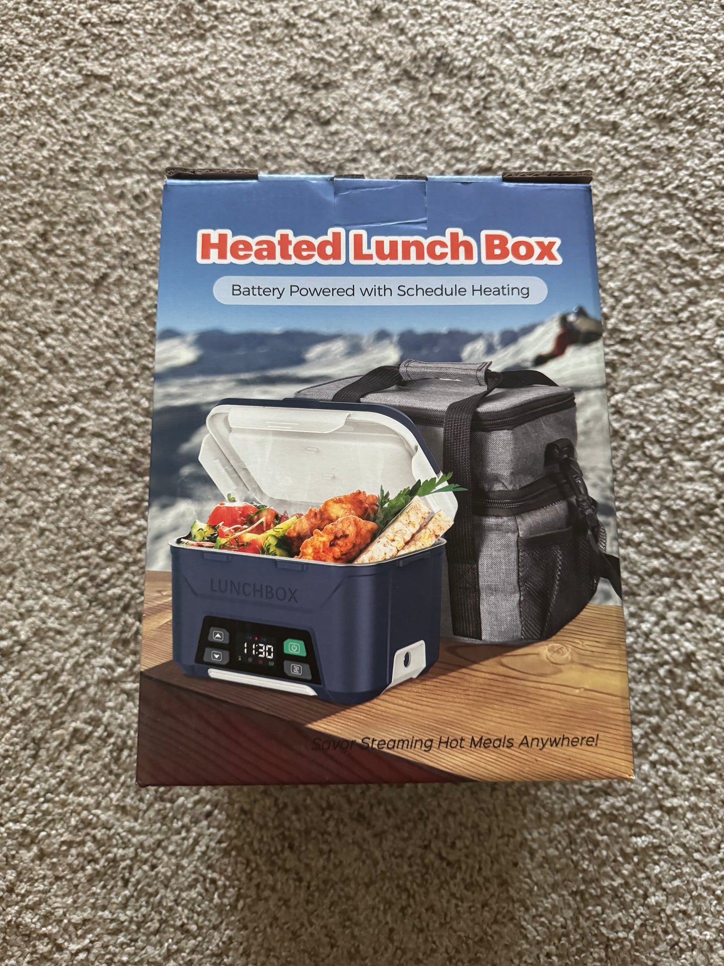Cordless Electric Lunch Box, Heated Lunch Box Battery Powered with Automatic Scheduled Heating, 5.5 Cups Capacity, with Removable Tray Divider, Dishwasher Safe, for Hot Meals Anywhere