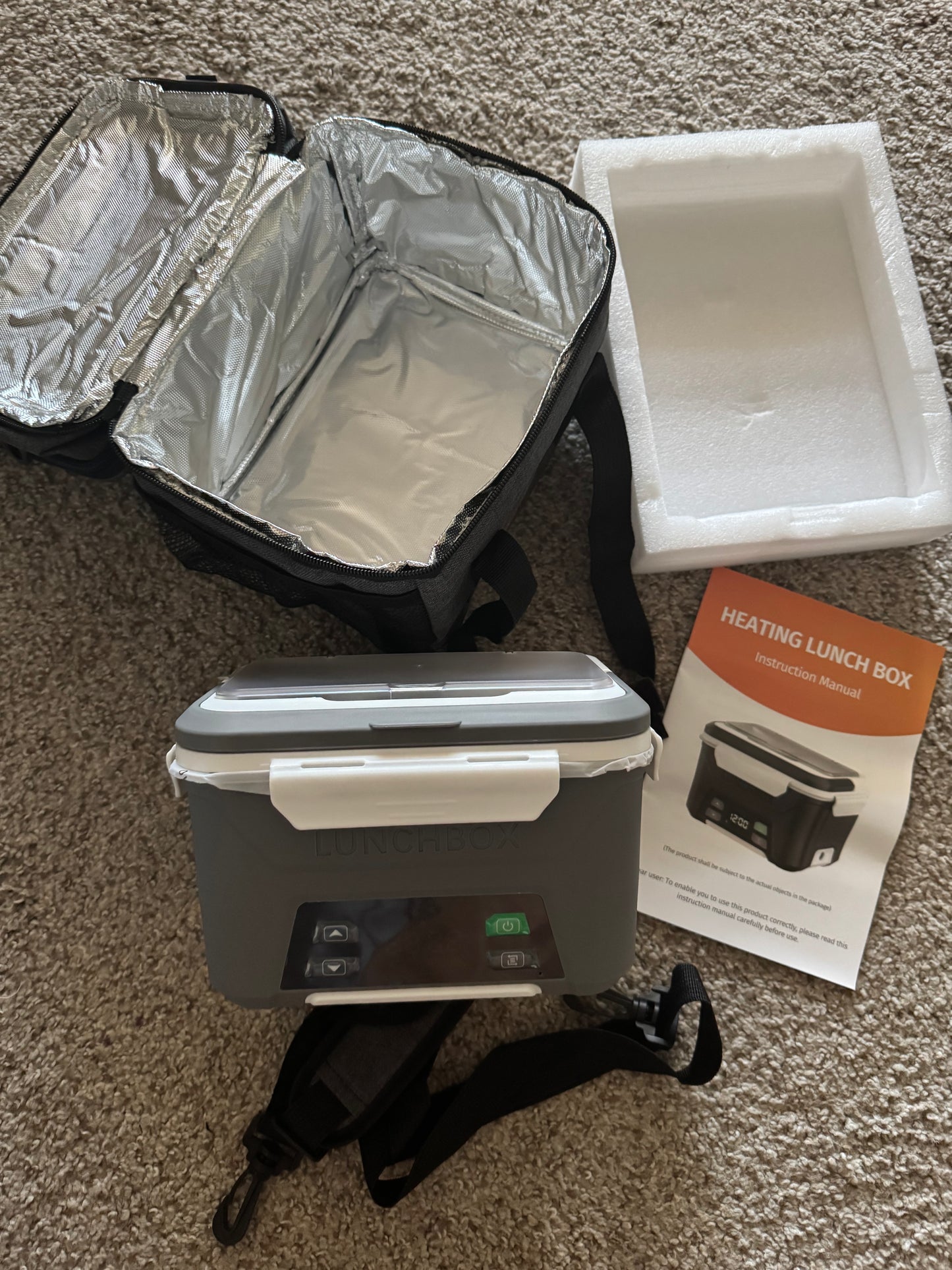 Cordless Electric Lunch Box, Heated Lunch Box Battery Powered with Automatic Scheduled Heating, 5.5 Cups Capacity, with Removable Tray Divider, Dishwasher Safe, for Hot Meals Anywhere