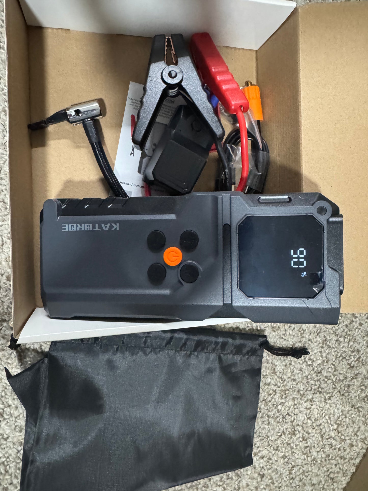 Jump Starter with Air Compressor, 5000A Jump Starter Battery Pack with 150PSI Tire Inflator, Portable Air Compressor, 12V Jump Starter for 9.0L Gas 7.0L Diesel Engines, Jumper Cables, Flashlight