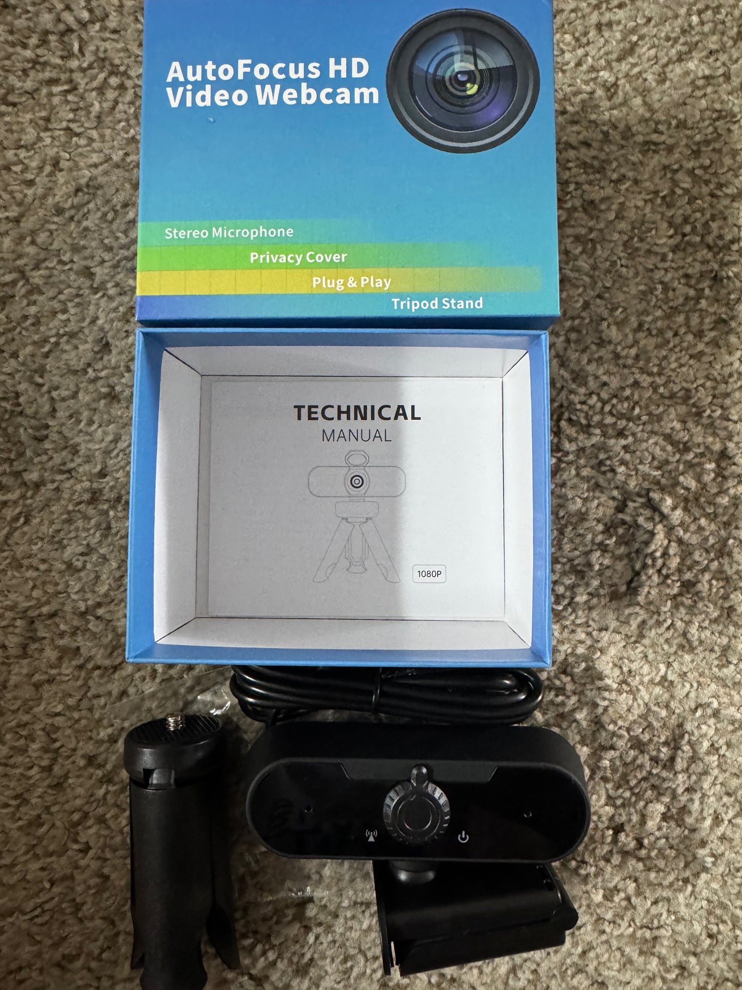 USB HD 1080P Video Webcam and Wide Angle Camera with Built-in Microphone and Rotatable Tripod,for Laptop Computer or Desktop PC,Great for Live Streaming.Calls.Video Conferencing