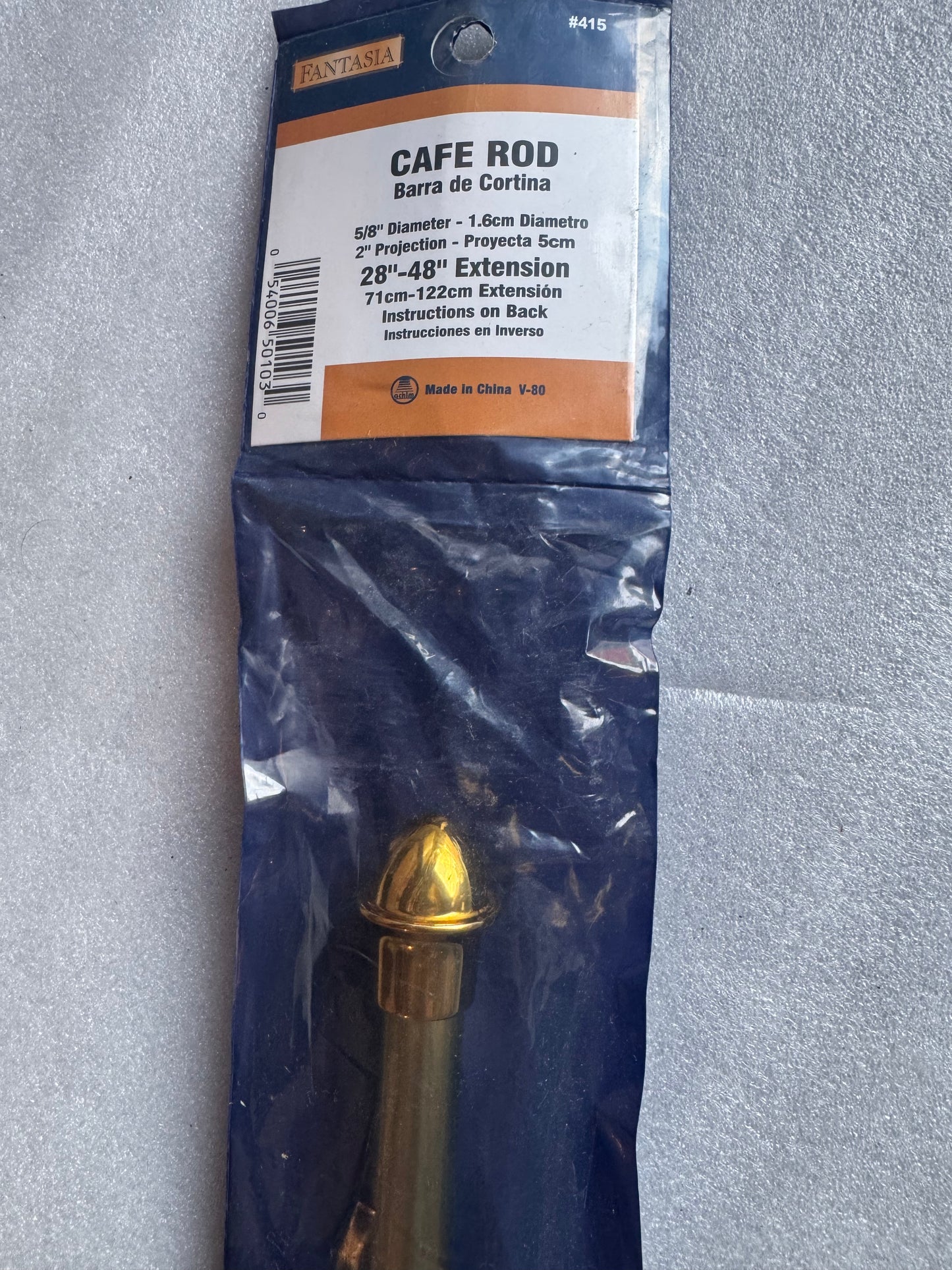 KN386-3 28-48 in. Cafe Rod, Brass