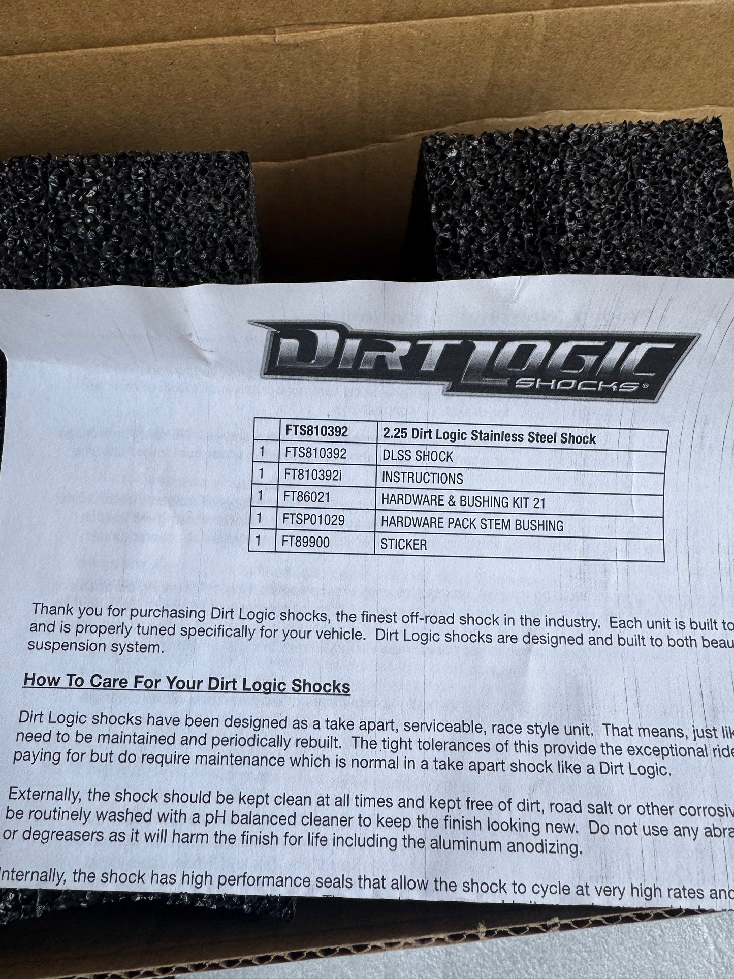 Fabtech FTS810392 Shock