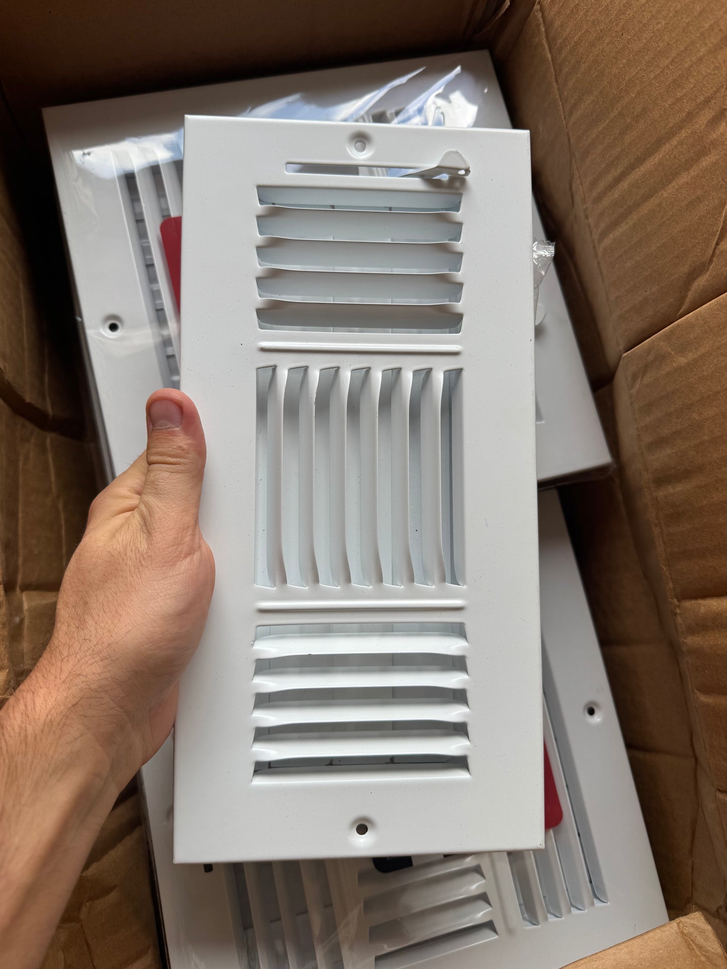 5 x Everbilt 8 in. x 8 in. 4-Way Steel Wall/Ceiling Register in White E104M08X08