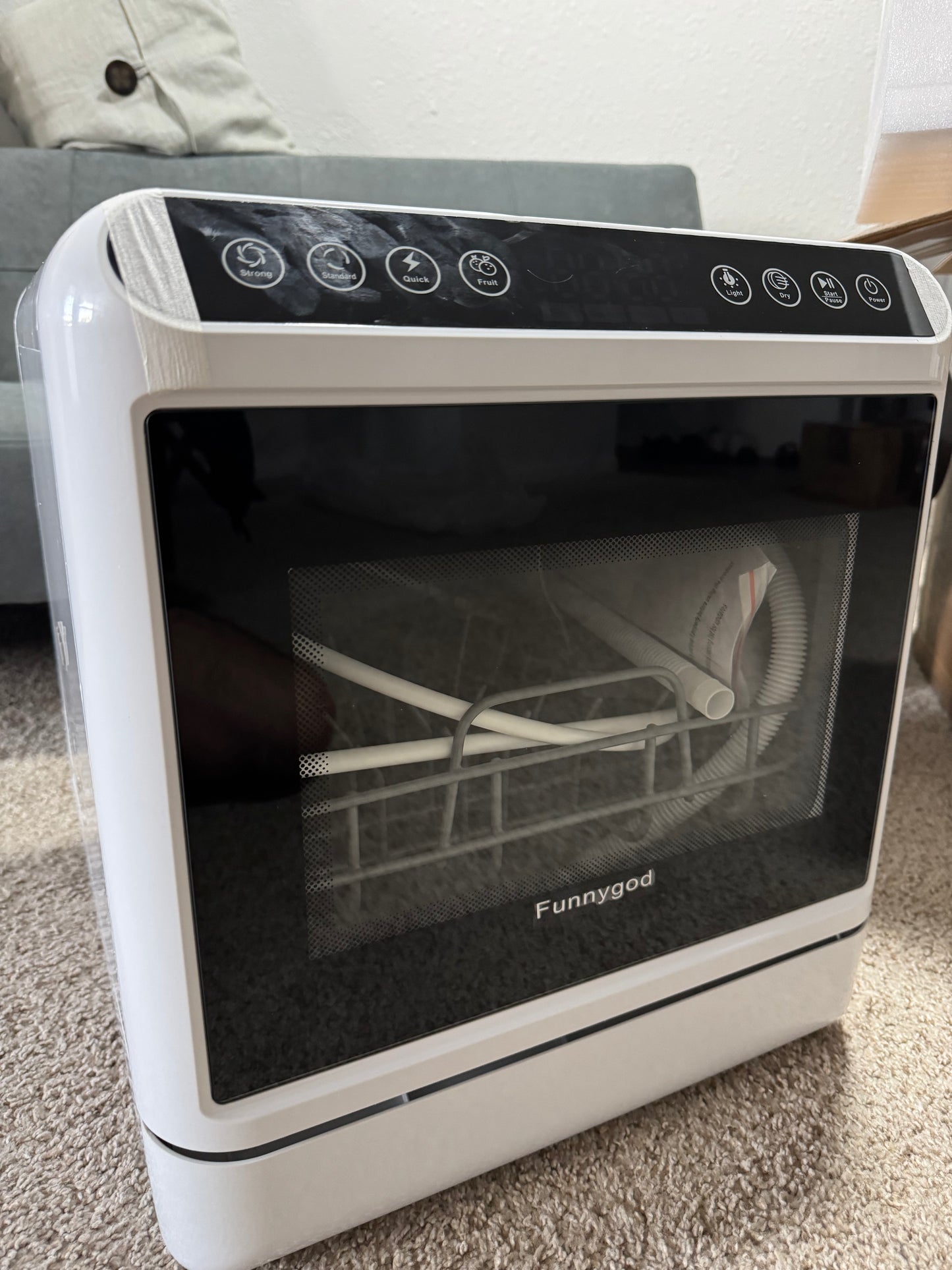 Dishwasher Tabletop dishwasher Portable Small fully automatic dishwasher with four wash modes plus drying and sterilizing modes Can be connected to the tap and filled manually