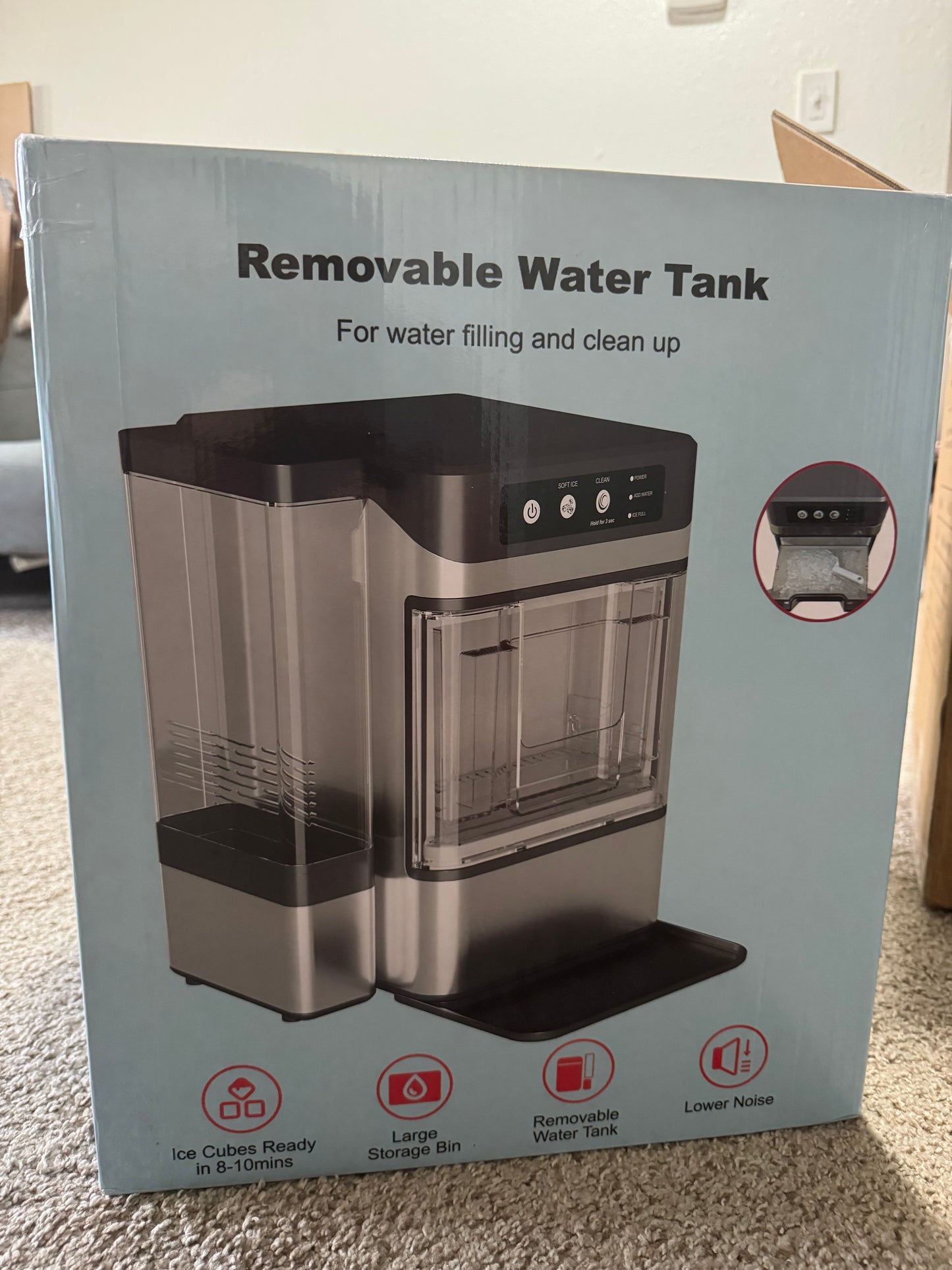 Large Capacity Ice Makers Countertop One-Click Operation Self-Cleaning Portable Ice Maker 41lbs/24H with There is A Detachable 3L Water Tank Ice Machine for Home,Bar,Office