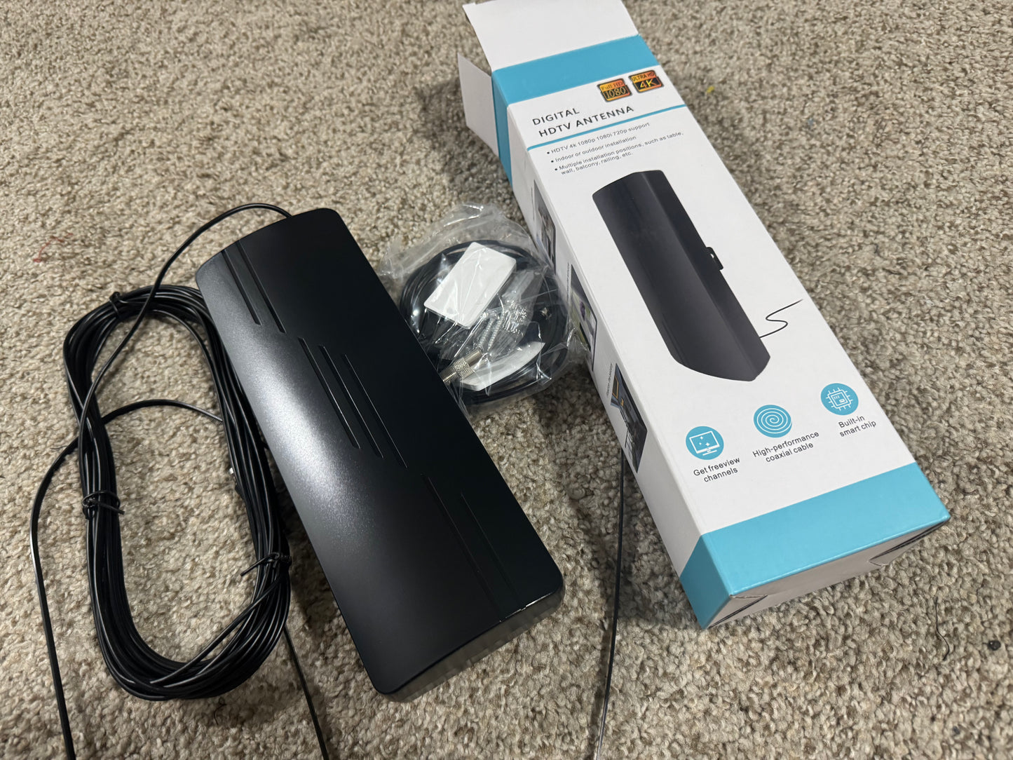 2025 Upgraded TV Antenna for Smart TV, 1800+ Miles Range Strongest for Local Channels with Amplifier Signal Booster, Waterproof Design, 33FT Coax Cable-Support 4K 1080p TV Antenna Indoor Ourdoor