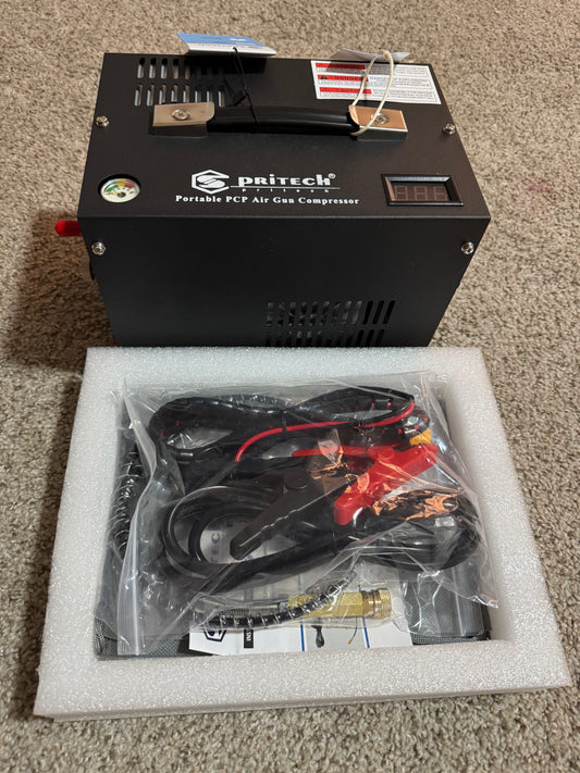 PCP Air Compressor,Built-in Power Converter,Portable 4500Psi/30Mpa,Water/Oil-Free,PCP Rifle/Pistol and Paintball Tank Air Pump, Powered by 12V Car DC or Home 110V AC with Oil-Moisture Filter